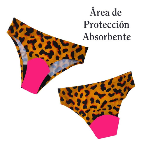 Traje De Baño Para Periodo Luna Segura Bikini Atlas Animal P Naranja Ech