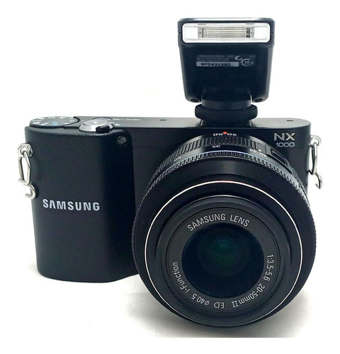 Câmera Samsung Nx1000 Lente 20-50mm Ii Ed E Flash Seminova