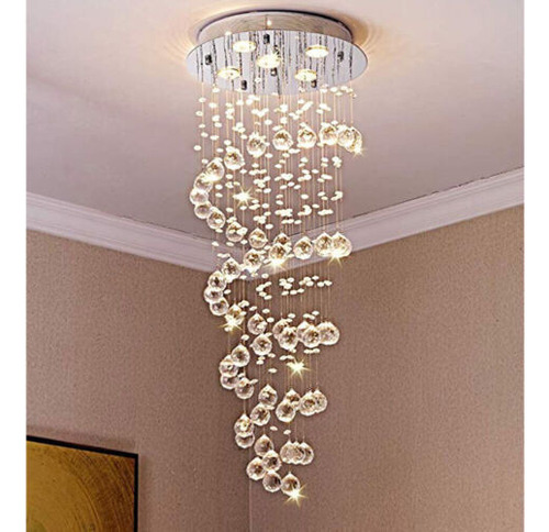 Modern Luxury Crystal Chandelier Led Rain Drop Spiral Ce Ttd