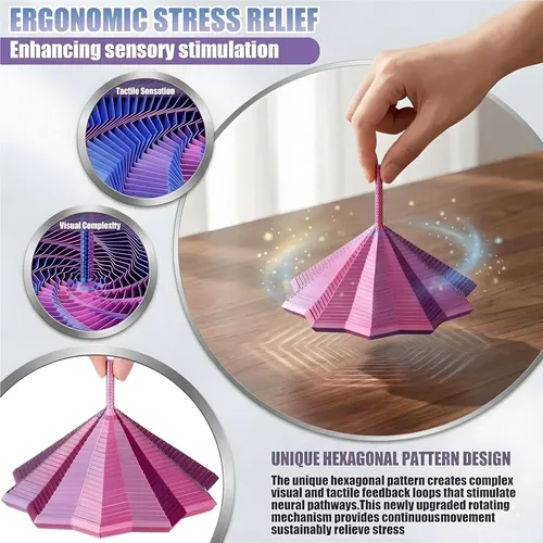Estrella Sensorial Impresa En 3D – Juguete Anti-estrés Con Mango Giratorio, Diseño De 10 Puntas (17 Cm)