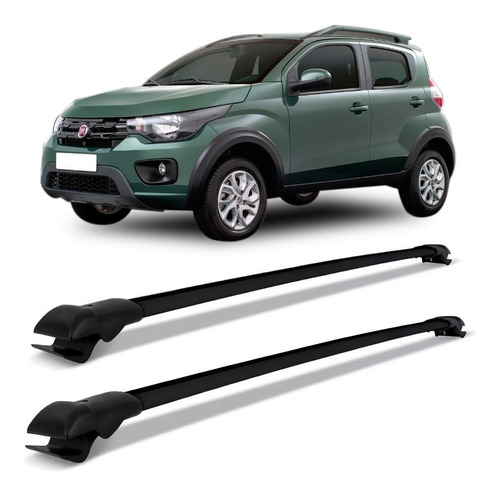 Rack De Teto Travessa Fiat Mobi Way 16 A 18 Slim Preto 45kg