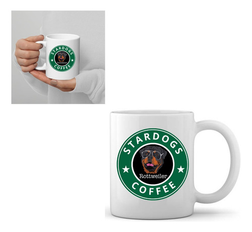 Taza Stardogs Coffee Rottweiler Hipster Doglover (broma Sb) Color Blanco Taza Stardogs Rottweiler