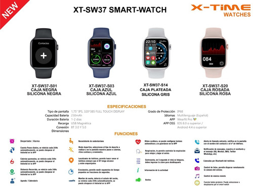 Imagen 4 de 6 de Smartwatch Reloj Inteligente X-time W37 Android iPhone