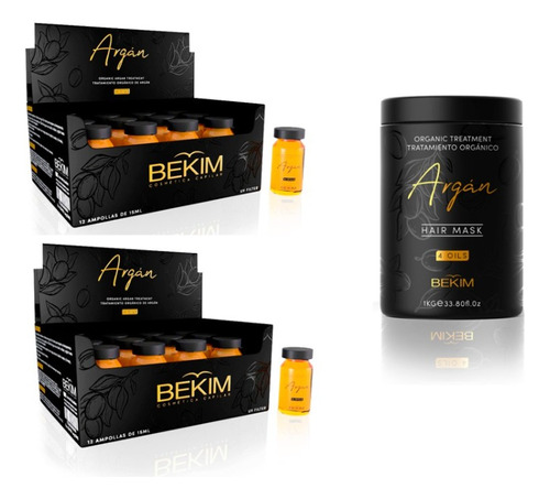 Ampollas Argan  X 24 Un + Mascara Capilar X 1kg Bekim