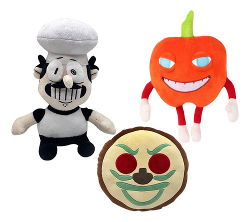 3pcs Pizza Tower Chef Pepperman Pizza Peluche Muñeca Regalo