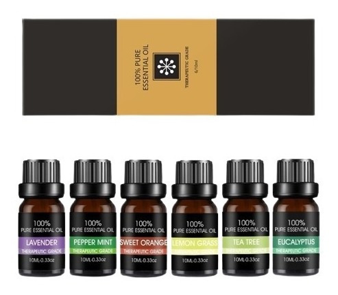 Imagen 2 de 2 de Aceites Esenciales Set De 6 Esencias 100% Puro Humificador