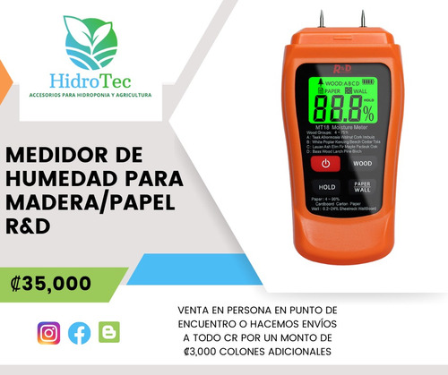 Medidor De Humedad Para Madera/papel R&d