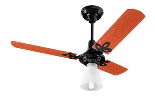 Ventilador de teto Arge Ventus preto com 3 pás cor mogno de madeira, 94cm de diâmetro 127V