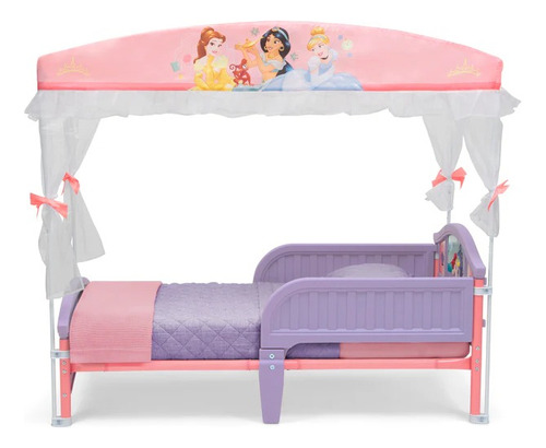 Cama Infantil Play Area Juguetero Y Colchon Disney Princess Color Rosa