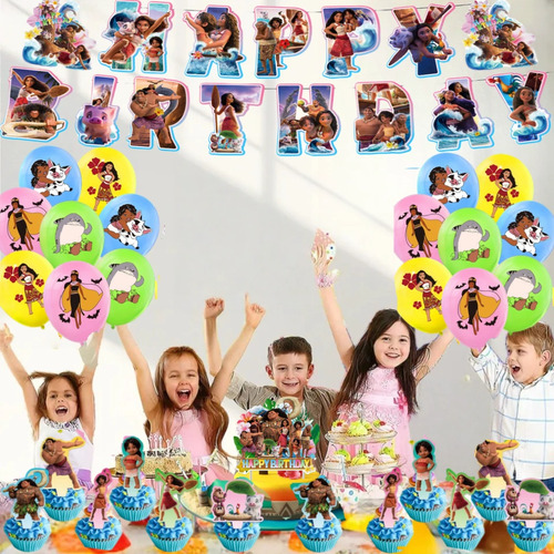 Set Moana Globos De Decoración para fiestas Cumpleaños 30pcs
