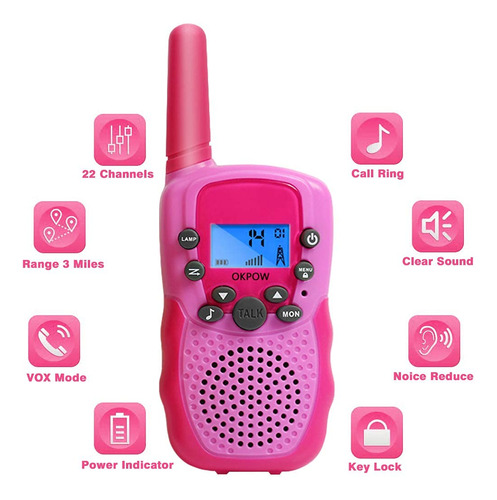 Walkie Talkie Para Niños Con Linterna 3-12 Años Para