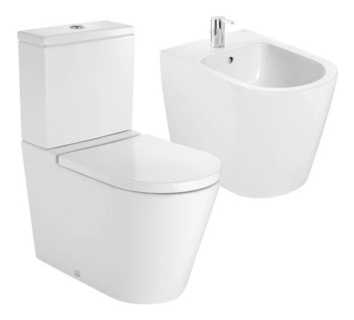 Combo Roca Inspira Bidet Inodoro Largo Mochila Tapa Ino Prem