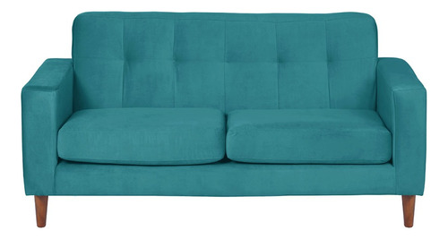 Sofa Salerno 2c Tela  Velvet  Turquesa