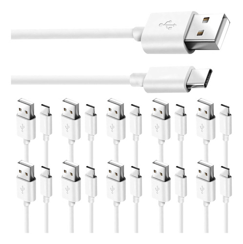 Cable Usb Tipo C [10 Unidades] Cargador Telefono Android 3.3