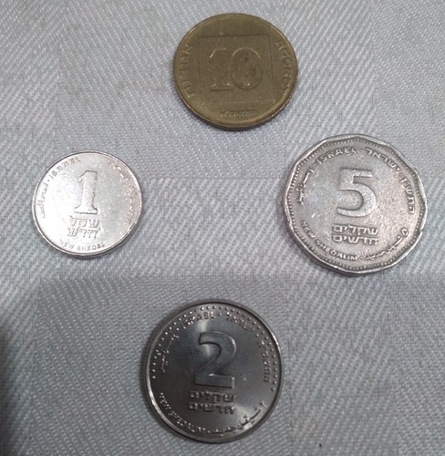 Lote De 4 Monedas Israel 