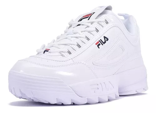 Tenis Fila Disruptor 2 Premium Patent Blanco Charol