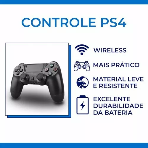 Controle sem Fio Duplo shock 4 Preto Ps4 xd 522 em Promoção na