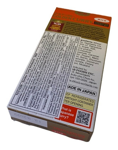 Imagem 2 de 2 de Golden Curry Amakuchi 92g S&b Japanese Mild (mais Suave)