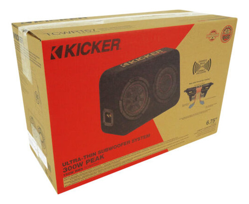 Kicker 48tcwrt672 Comprt 6.75 300w Slim Car Subwoofer+s Ccc