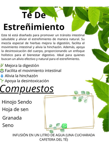 Té Laxante Suave Mejora Digestión Y Elimina Toxinas 1 Kg