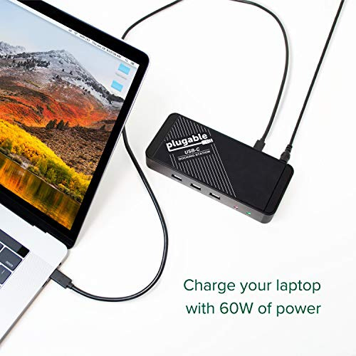 Estación De Acoplamiento Usb C Plugable Con Carga,