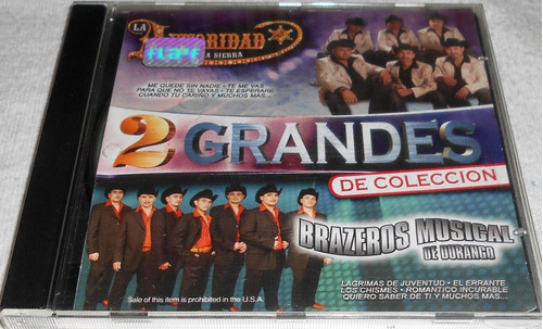 Cd Autoridad De La Sierra Brazeros Musical 2 Grandes Durango