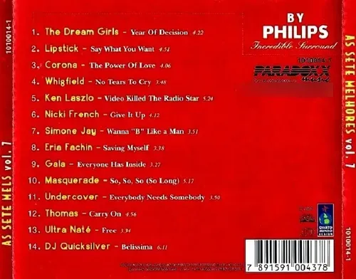 Cd As 7 Melhores Vol 7 Jovem Pan Paradoxx Music Original 90