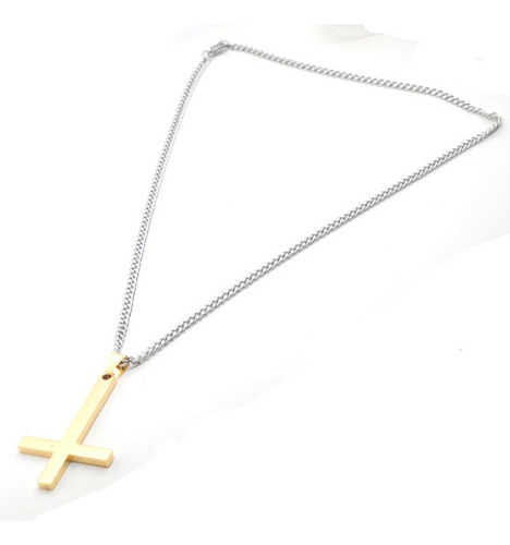 Collar Delicado De Acero Inoxidable Con Forma De Cruz Invert