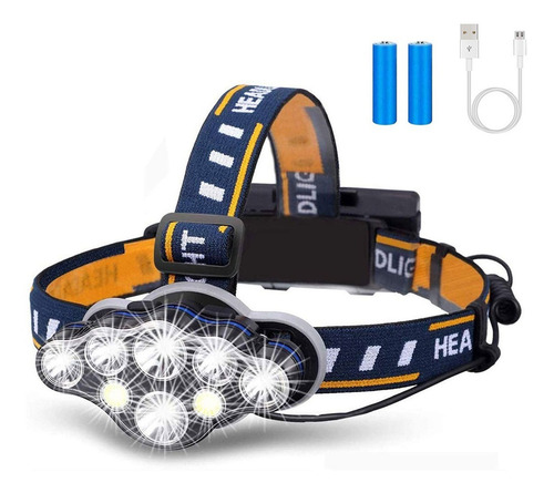 Lampara Led Tipo Minero De 8 Leds Con Baterias Recargables