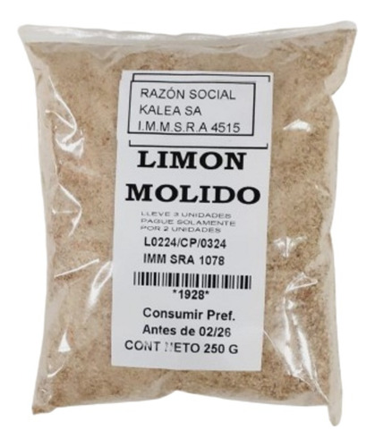 Limon Molido 250g Compre 3 Unidades Pague Solo 2 Unidades