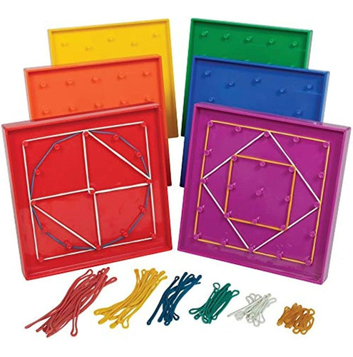 Learning Advantage 7728 Plastic Geo Boards, 5 X 5 Pin Array,