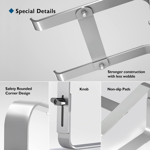 Imagen 8 de 8 de Base Soporte Ajustable Pc Portátil Laptop Ergonómic Aluminio