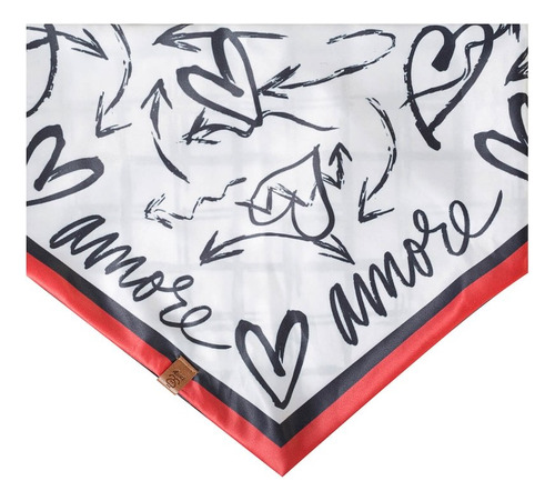 Bandana Pet Jr Dupla Face Para Cachorros E Gatos Amore Cor Vermelho Amore P