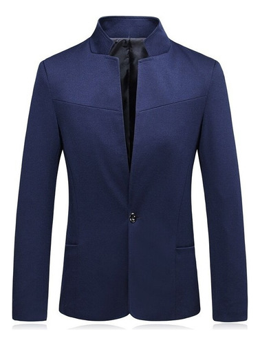 Saco Blazer Moderno Elegante Con Cuello Mao Slim Fit México