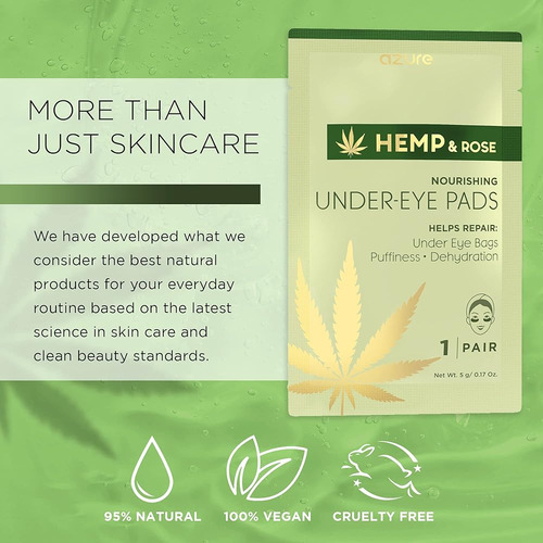 Azure Hemp & Rose Nourishing Under Eye Pads - Parches De Mas