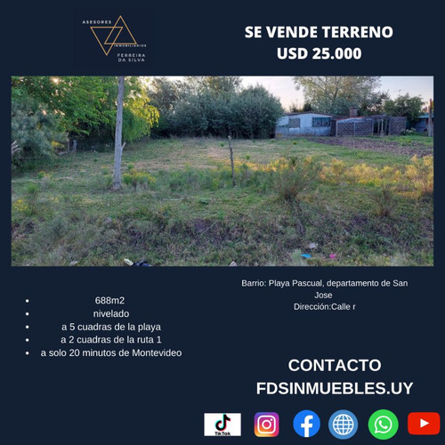 Terreno En Venta De 688m2 Ubicado En Playa Pascual