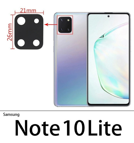 Imagen 1 de 1 de Lente O Vidrio De Cámara De Samsung Note 10 Lite Instalado