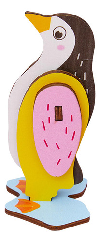 Animal Puzzle Toy Diy Animal Model Toy Insert Pingüino