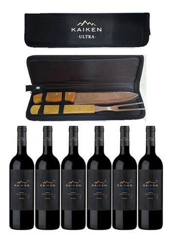 Kit Kaiken Set Asado 2 Piezas + Caja X6u Kaiken Ultra Malbec