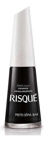 Esmalte Risqué Preto Sépia Cremoso 8ml