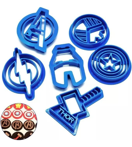 Set Cortadores De Fondant Galletas Avengers Marvel