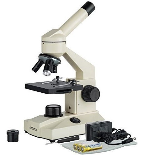 Microscopio Compuesto Luz Led Amscope 6 Ajustes 40 X 1000
