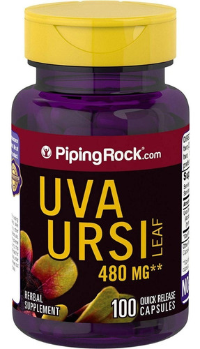Uva Ursi 480 Mg X 100 Capsulas Piping Rock