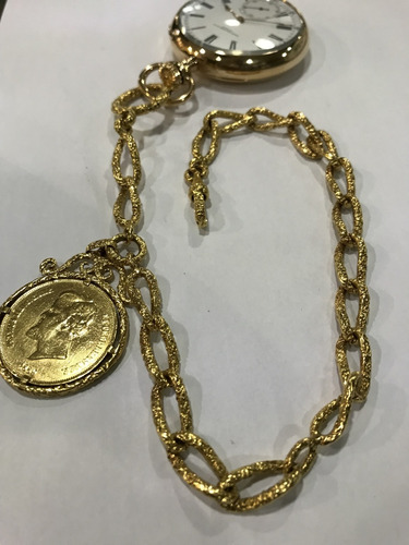Corrente Pingente Moeda Ouro Impperio Ouro 22k, Peso: 97gr.
