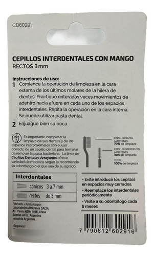 Cepillos Interdentales Con Mango Arrayanes Pocket Recto 3mm