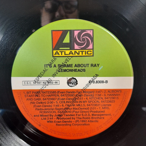 Vinil Lp Lemonhead It's Shame About Ray Encarte. Bom Estado