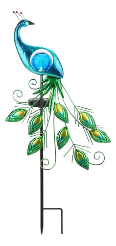 Lámpara Solar De Hierro Con Forma De Pavo Real, Led, Inserta