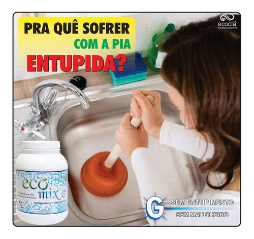 Ecomix G 8kg - Desentupidor, Limpa Fossas, Caixas De Gordura