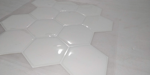 Azulejo Autoadhesivo Hexagonal Blanco Tipo Panal 16592 