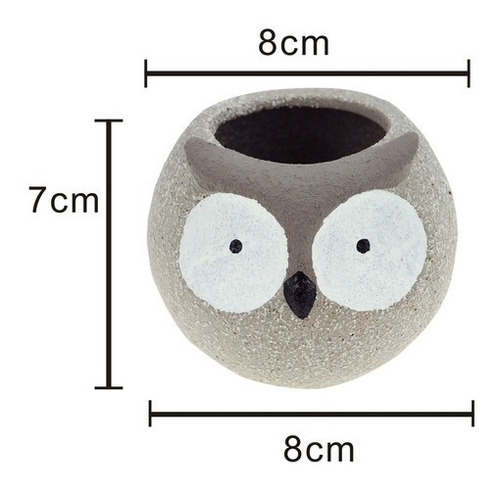 Imagem 4 de 5 de Cachepot Vasinho Coruja Decoração Concreto
